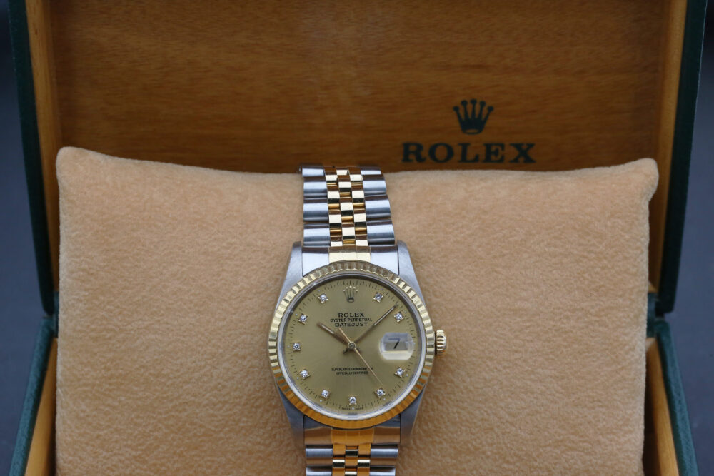 Rolex Datejust Champagne Diamond Dial 16233 36mm 1988 - Image 3