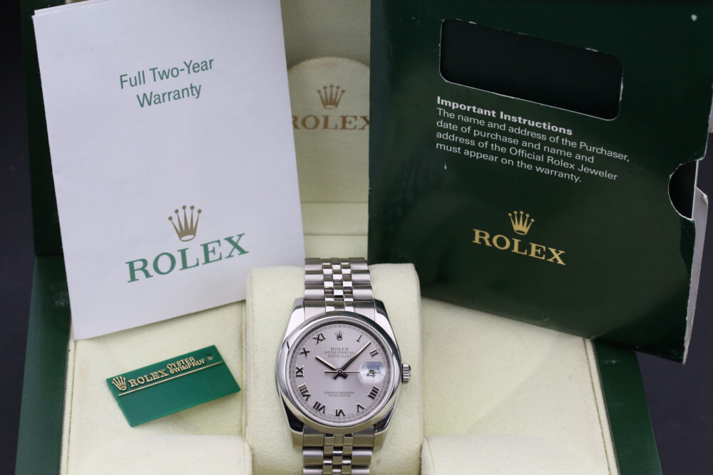 Rolex 116200 Rhodium Roman DATEJUST 36mm 2007 - Image 5