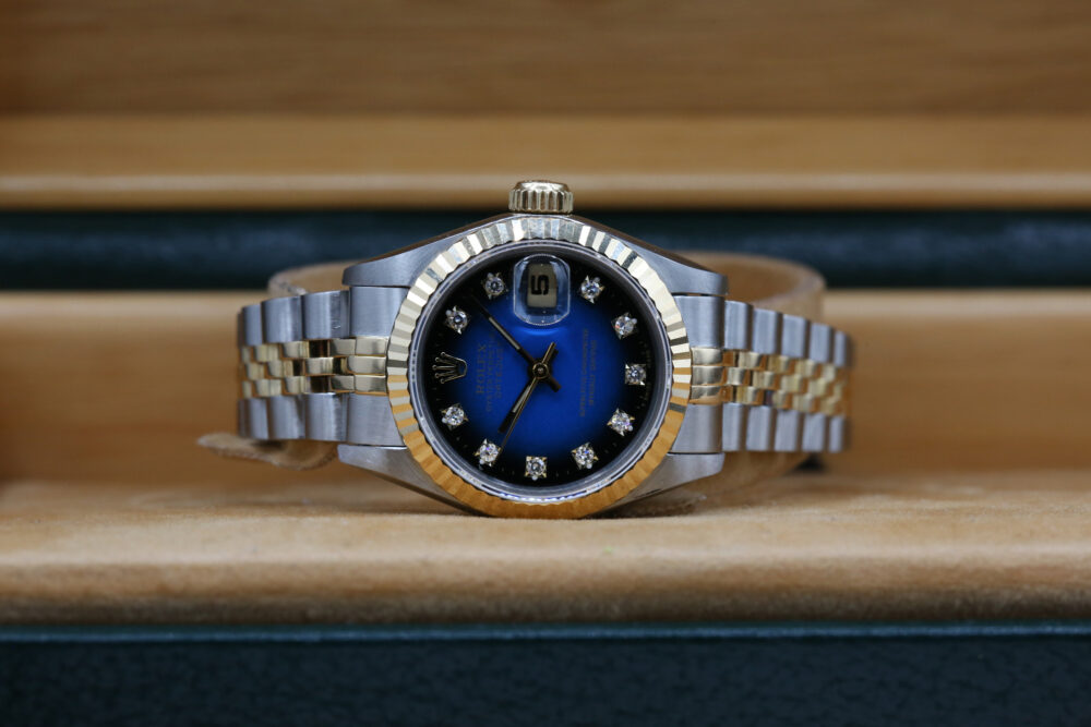 Rolex 69173 Blue Vignette Diamond DATEJUST 26mm 1992