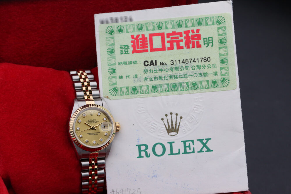 Rolex 69173 Champagne Diamond Dial DATEJUST 26mm 1995 - Image 5